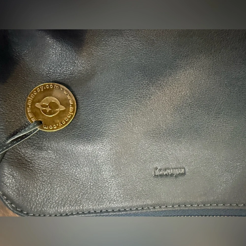 Minooy NEVER USED navy Bali Three-Layer Leather Crossbody Shoulder & Clutch Bag